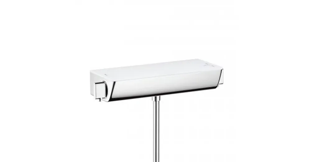 Hansgrohe Ecostat Select falsíkon kívüli termosztátos zuhanycsaptelep, fehér üveglappal 13111400 Ne maradj le
