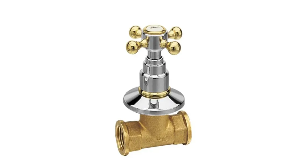 Gyors szállítás Sapho REITANO ANTEA falba süllyesztett elzáró szelep, meleg, 1/2", króm/arany (3052H)