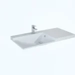 Újdonság AREZZO design 90 cm-es Metis akril mosdó, matt fehér AR-145590