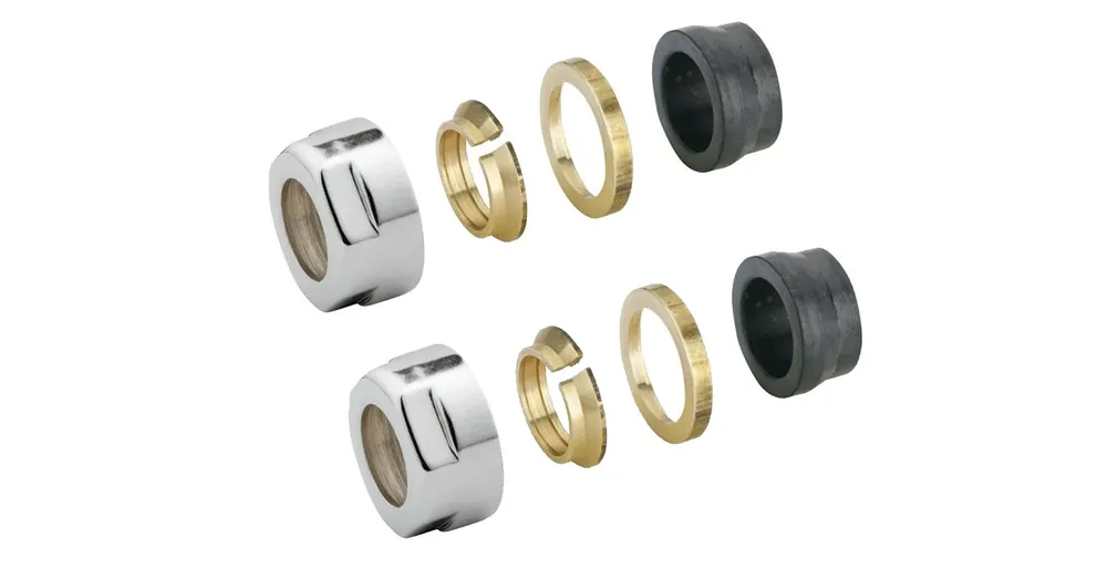 Szezonális akció Sapho Szoritógyűrű réz csőhöz, 15mm, szálcsiszolt inox (pár) (CP6515)