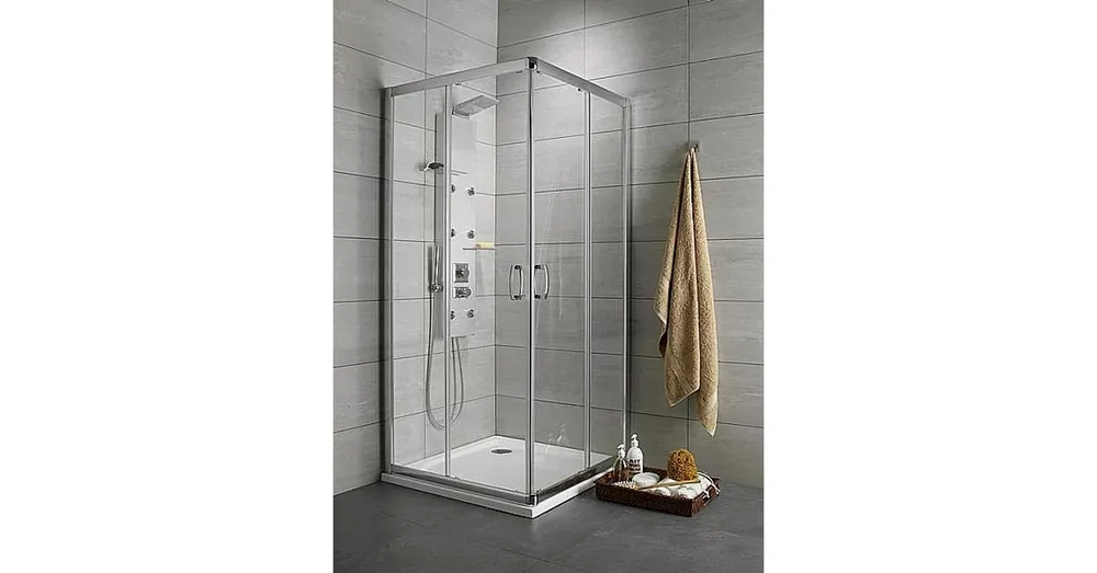 Akciós ár Radaway Dolphi Premium Plus C 90x90 szögletes zuhanykabin (90x90x190 cm, króm, Barna, #30453-01-08N)
