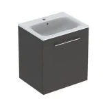 Rendeld meg most Geberit Selnova Square mosdószekrény, keskeny peremű mosdóval, egy ajtós, Láva/Matt bevonat 501.253.00.1