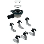 Exkluzív ajánlat Geberit beépítőkészlet Setaplano padlóba süllyesztett zuhanytálcához, d90 szifon, vízzár magassága 50 mm: d50mm (6 láb) 154.013.00.1