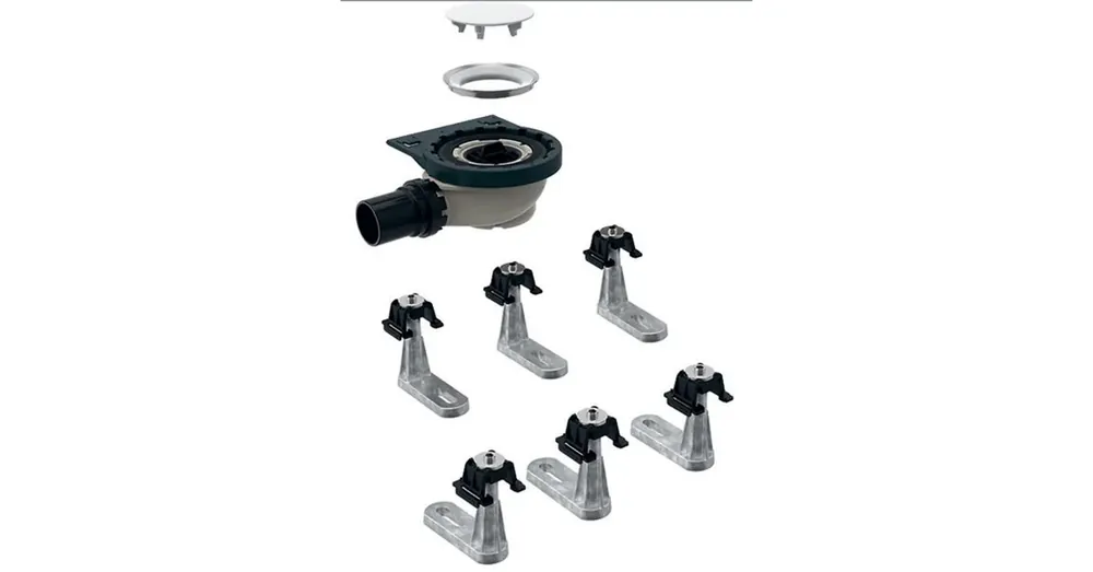 Exkluzív ajánlat Geberit beépítőkészlet Setaplano padlóba süllyesztett zuhanytálcához, d90 szifon, vízzár magassága 50 mm: d50mm (6 láb) 154.013.00.1
