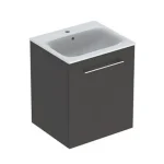 Geberit Selnova Square mosdószekrény, keskeny peremű mosdóval, egy ajtós, Láva/Matt bevonat 501.249.00.1 Alacsony ár