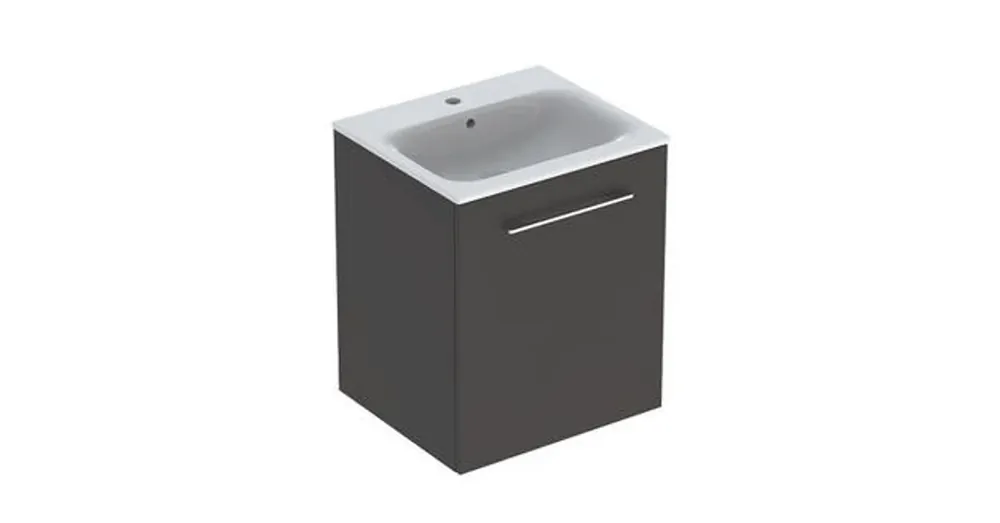 Geberit Selnova Square mosdószekrény, keskeny peremű mosdóval, egy ajtós, Láva/Matt bevonat 501.249.00.1 Alacsony ár