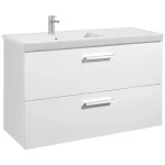 Outlet Roca Unik Prisma mosdószekrény 2 fiókkal és mosdóval 1100 balos fehér - A855955806