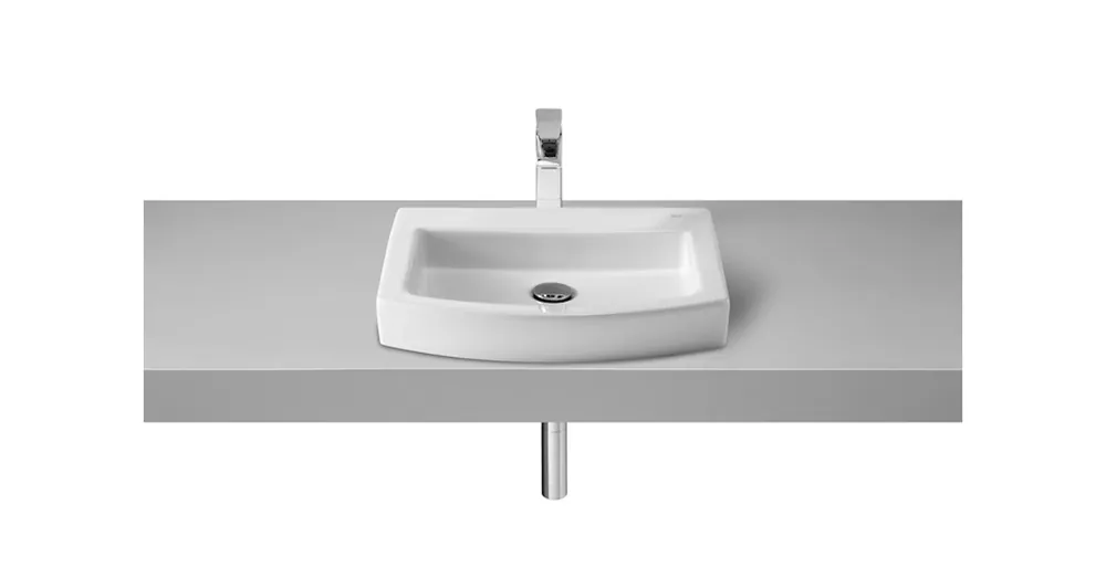 Szuper akció Roca Hall pultra ültethető mosdó előre ki nem fúrt csaplyukkal 52×44 cm - A327882000