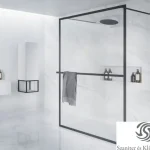 Gyors szállítás Riho Walk-In Lucid GD401 90 cm-es matt fekete zuhanyfal G005029121