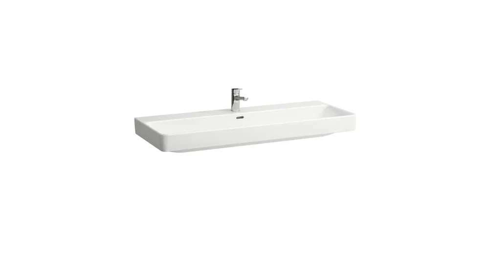 LAUFEN PRO S Ráépíthető dupla mosdó egy csaplyuk, középen , Fehér LCC bevonattal H8149654001041 Bestseller