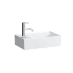 Alacsony ár LAUFEN KARTELL BY LAUFEN Kézmosó, baloldali armatúrapaddal túlfolyónyílás nélkül, egy csaplyukkal , Fehér H8153350001111