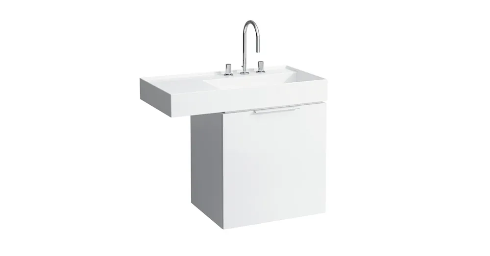 LAUFEN KARTELL BY LAUFEN Mosdó, polcfelület bal oldalon, speciálisan fedett lefolyóval túlfolyónyílás nélkül, csaplyuk nélkül , Fehér H8103390001121 Expressz szállítás