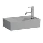 Utolsó esély LAUFEN KARTELL BY LAUFEN Kézmosó, jobb oldali armatúrapaddal túlfolyónyílás nélkül, csaplyuk nélkül , Matt szürke H8153347591121