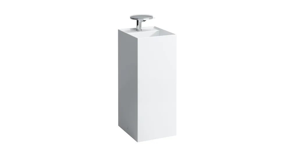 Biztonságos fizetés LAUFEN KARTELL BY LAUFEN Szabadon álló mosdó, speciális rejtett lefolyóval egy csaplyuk, egy nyílás jobb oldalon elektronikus vezérlő szelep részére, túlfolyónyílás nélkül , Matt fehér H8113317578151