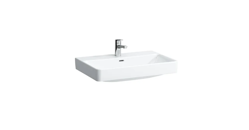Bestseller LAUFEN PRO S Mosdótál, alsó felülete csiszolt csaplyuk nélkül, túlfolyónyílás nélkül, túlfolyócsatorna nyílása nélkül a lefolyószelepben , Fehér LCC bevonattal H8169674001421