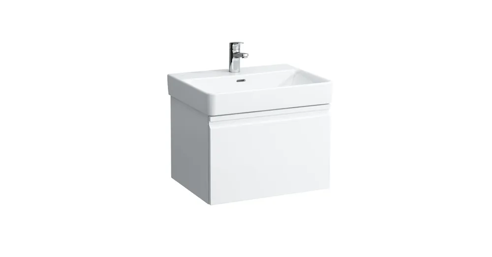 LAUFEN PRO S Alsószekrény és finoman záródó mechanizmussal, 810963 tip. mosdóhoz, 1 fiókkal és belső fiókkal, Fényes fehér 57X39X45 - H4833720964751 Expressz szállítás