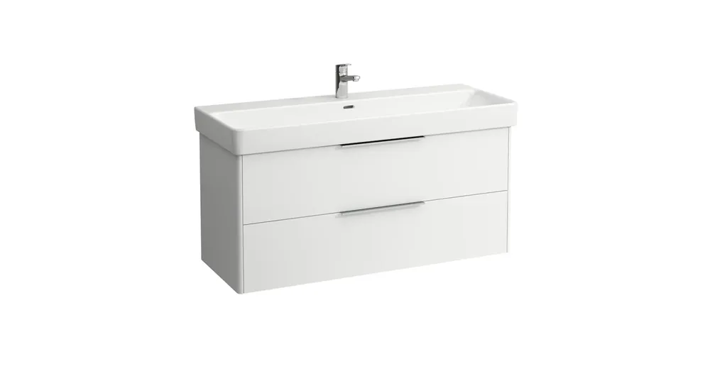 Olcsó LAUFEN BASE Alsószekrény két fiókkal a 814965 mosdóhoz, Matt fehér 116X53X44 - H4024921102601
