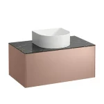 Utolsó esély LAUFEN SONAR Fiók elem, 1 fiók, 812340, 812341, 812342, 812343 mosdótálakhoz, kivágással középen, Réz és Nero Marquina 77.5X34X45.5 - H4054110341411