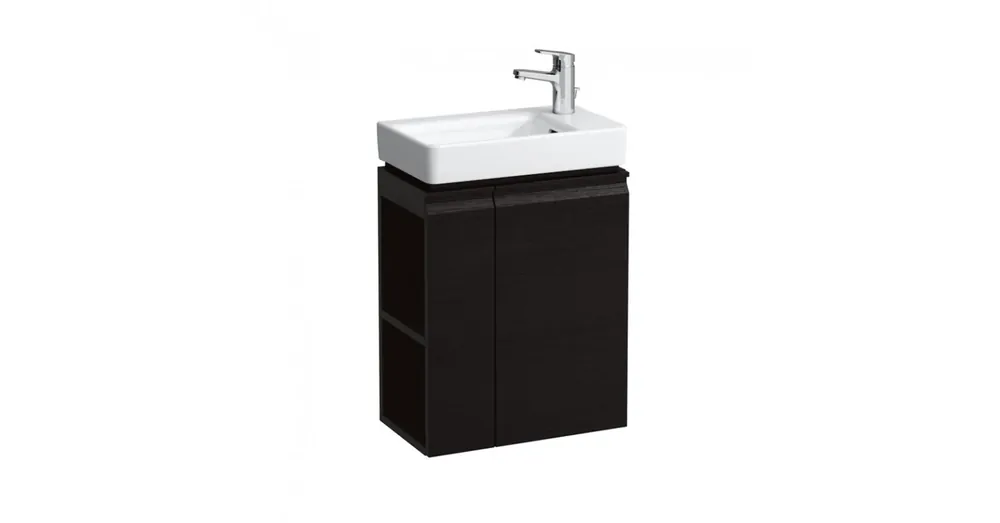 LAUFEN PRO S Alsószekrény, jobbos ajtó zsanérral, balos polcok aszimmetrikus jobbos 815954 tip. mosdóhoz, Wenge H4830020954231 Akció