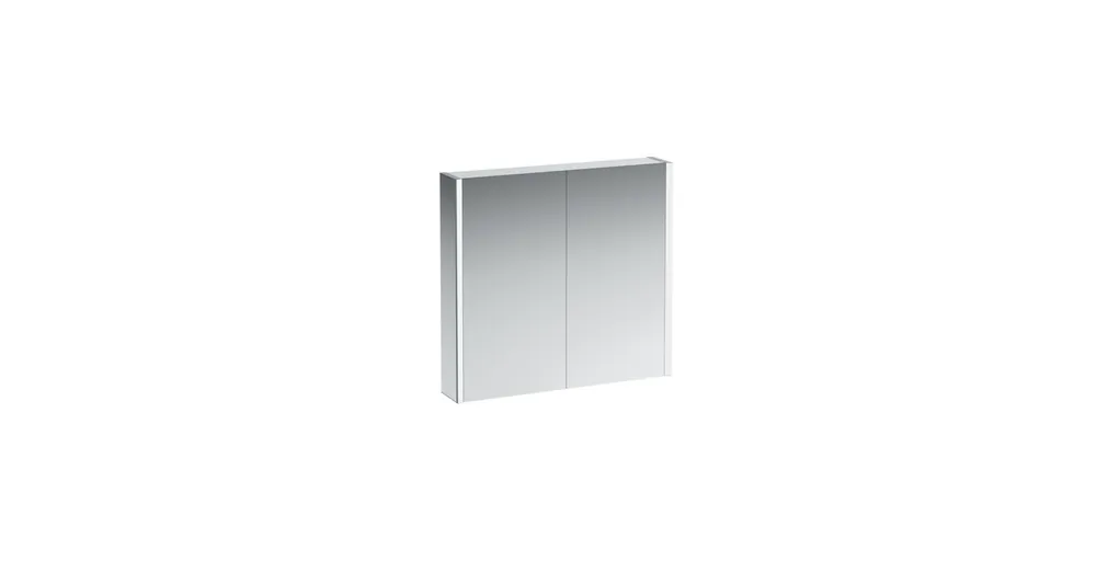Expressz kézbesítés LAUFEN FRAME 25 Tükrös szekrény, alumínium, 2 kétoldalas tükrös ajtó, 2 LED világító elemmel, Fényes fehér H4085039001451