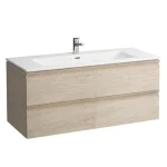 Szuper ajánlat LAUFEN PRO S Mosdó és alsószekrény kombináció, fiókkal és belső fiókkal, Fényes tölgy 120X46X50 - H8609684791041