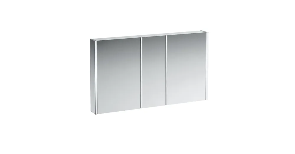 Azonnali szállítás LAUFEN FRAME 25 Tükrös szekrény, alumínium, 3 kétoldalas tükrös ajtó, 4 LED világító elemmel H4087249001441