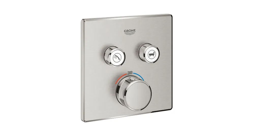 Népszerű Grohe Grohtherm SmartControl Termosztát falsík mögötti telepítéshez, 2 fogyasztóra, matt szuperacél 29124DC0