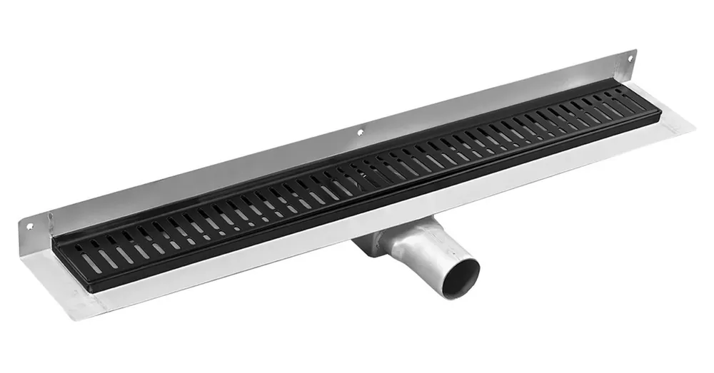 Vedd meg online SAPHO GELCO MANUS INOX padlóösszefolyó ONDA rosttal, fal éléhez, 650x112x55mm, fekete (GMO22B)