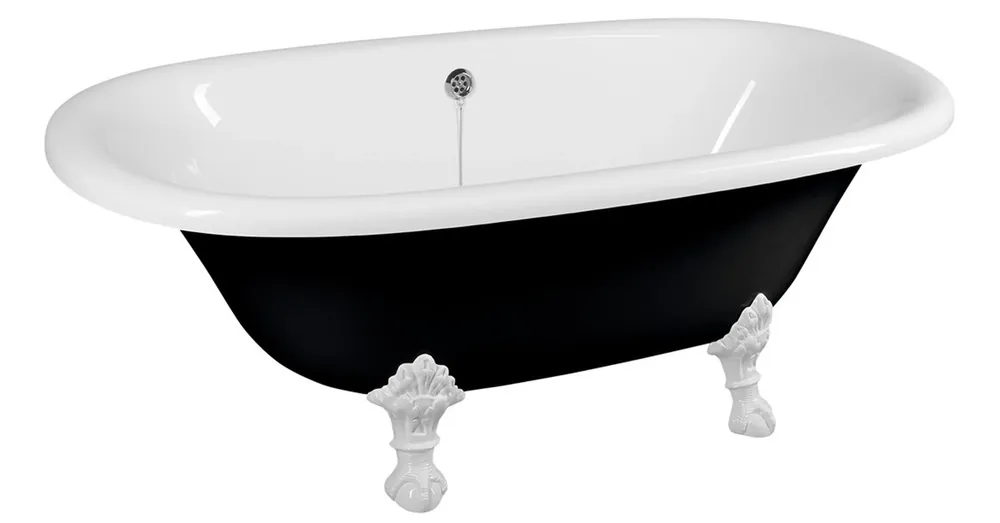 SAPHO POLYSAN REGATA szabadonálló kád, 175x85x61cm, fehér lábak, fekete/fehér (10261) Legjobb ár