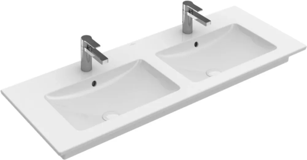 Villeroy & Boch Venticello 130 x 50 cm-es beépíthető dupla mosdó 2 csaplyukkal CeramicPlus felülettel - 4111DLR1 Biztonságos vásárlás