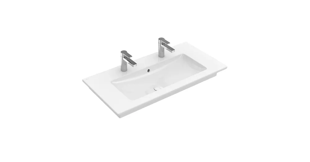 Újdonság Villeroy & Boch Venticello 100 x 50 cm-es beépíthető mosdó 2 csaplyukkal CeramicPlus felülettel - 4104AKR1