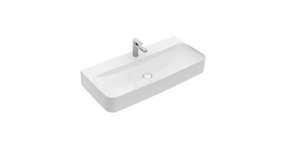 Villeroy & Boch Finion 100 x 47 cm-es mosdó 1 csaplyukkal CeramicPlus felülettel túlfolyó nélkül - 4168A2R1 Árcsökkenés
