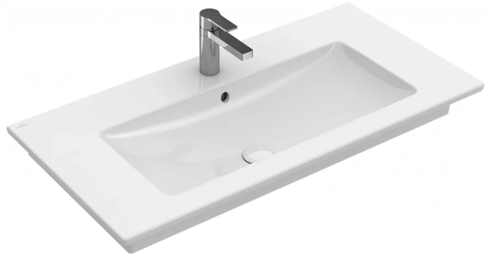 Villeroy & Boch Venticello 80 x 50 cm-es beépíthető mosdó csaplyuk nélkül Stone White CeramicPlus felülettel - 41048JRW Azonnali szállítás