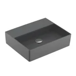 Villeroy & Boch Memento 2.0 50 x 42 cm-es mosdó csaplyuk és túlfolyó nélkül Graphite CeramicPlus felülettel - 4A225FI4 Prémium