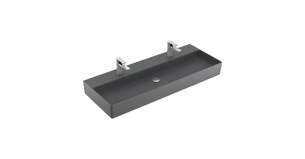 Villeroy & Boch Memento 2.0 120 x 47 cm-es mosdó 2 csaplyukkal Graphite CeramicPlus felülettel túlfolyó nélkül - 4A22CGI4 Nézd meg most