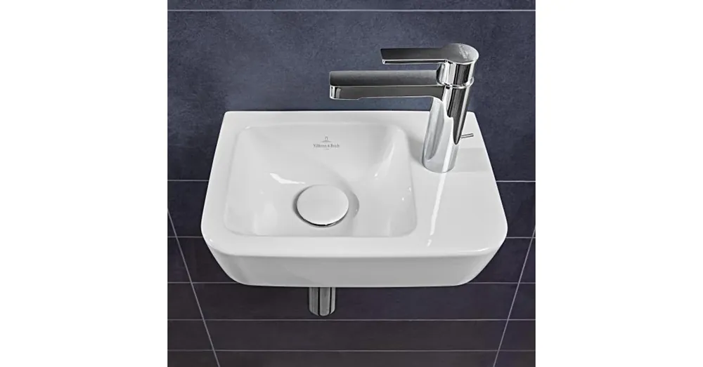 Villeroy & Boch O.Novo 36 x 25 cm-es kézmosó csaplyuk a jobb oldalon CeramicPlus felülettel túlfolyó nélkül - 434337R1 Újdonság