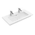 Villeroy & Boch Venticello 120 x 50 cm-es beépíthető mosdó 2 csaplyukkal Stone White CeramicPlus felülettel - 4104CKRW Népszerű