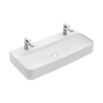 Villeroy & Boch Finion 100 x 47 cm-es mosdó 2 csaplyukkal Stone White CeramicPlus felülettel túlfolyó nélkül - 4168A1RW Különleges ajánlat