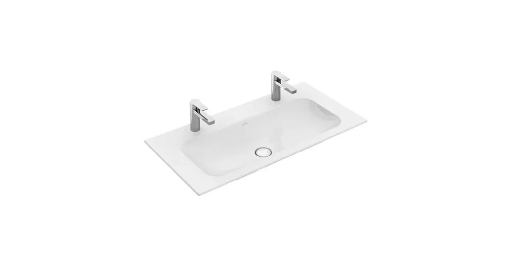 Vedd meg most Villeroy & Boch Finion 100 x 50 cm-es beépíthető mosdó 2 csaplyukkal CeramicPlus felülettel túlfolyó nélkül - 4164A1R1