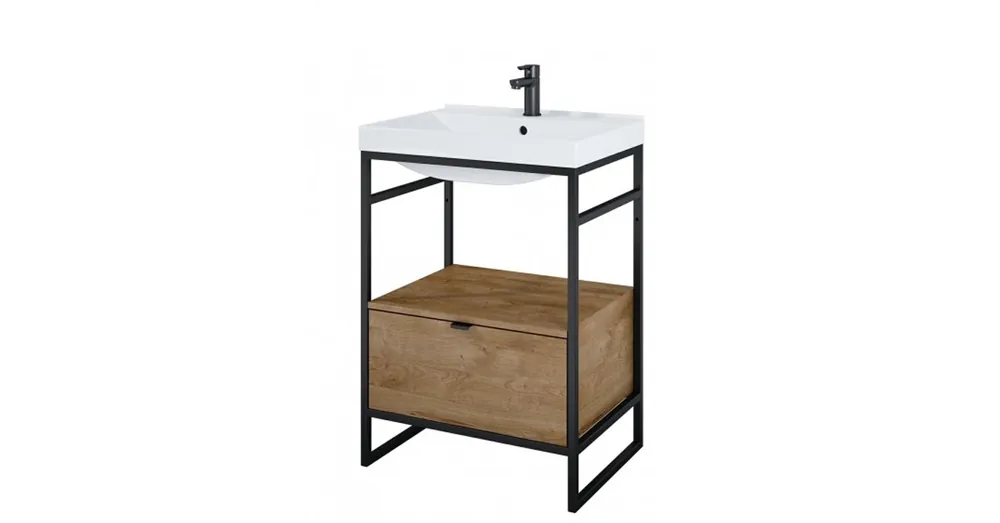 Arezzo NEBO alsószekrény 60 cm-es, 1 fiókkal, canela tölgy, matt fekete AR-168431SET Vedd meg online
