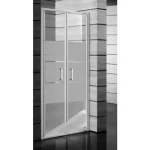 Alacsony ár JIKA LYRA PLUS Kettős zuhanyajtó, 80 cm, csíkos üveg, fehér fogantyúval H2563810006651