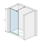 Szuper akció JIKA Walk-In PURE 70 zuhanyfal, oldalfalhoz rögzített, oldalrögzítő profillal, 1 támasz H2674290026681