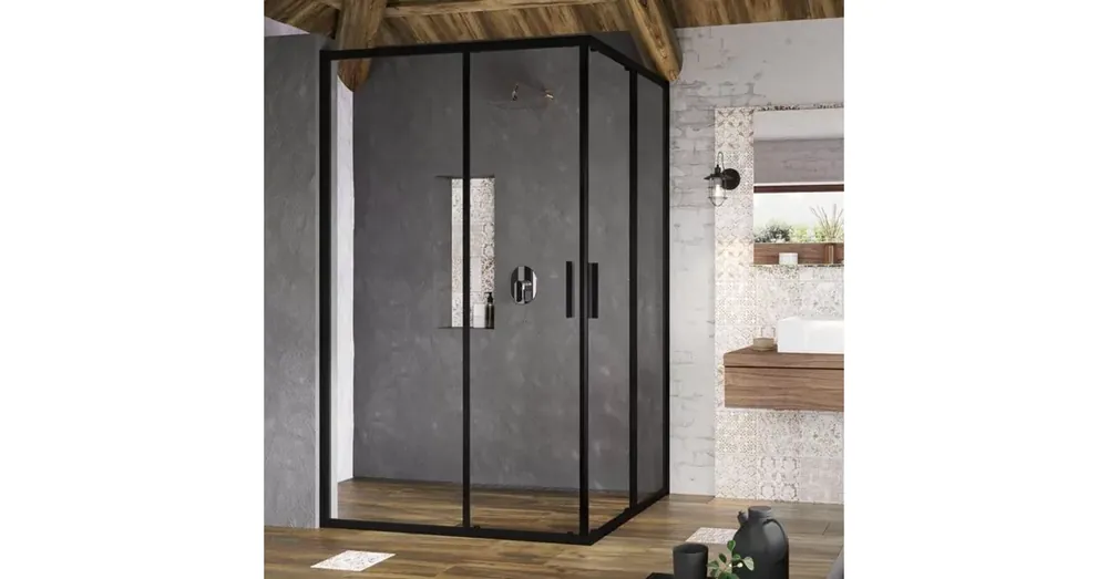 Ravak Blix Slim Zuhanykabin BLSRV2K-80 fekete +Transparent X1XM40300Z1 Árengedmény