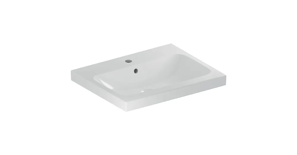Geberit iCon Light pultra ültethető mosdó, 60x48cm, csaplyukkal és túlfolyóval, fehér (501.847.00.1) Akciós ár