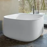 Vedd meg online Duravit Zencha szabadon álló fürdőkád 125x125 illesztés nélküli előlappal és állvánnyal, két háttámlával, Push-Open szeleppel 700464000000000