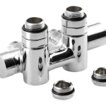 Vedd meg online SAPHO TWIN COMBI csatlakozókészlet radiátorhoz, középső bekötés, 50mm, króm (CP461S)