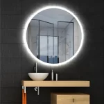 Biztonságos fizetés AREZZO design LED okos tükör 100 cm-es kerek+állítható fényerő,páramentesítő funkció,óra,hőmérő AR-3054