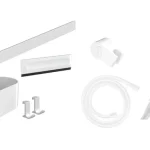 Végkiárusítás Hansgrohe WallStoris Szett kézizuhany 105, 3 jet EcoSmart Activation, zuhanyrúd 70cm, tároló szett, matt fehér 24291700