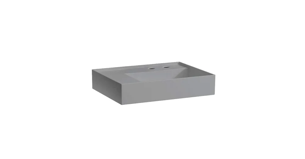 LAUFEN Kartell LAUFEN Mosdó bal oldali pulttal, rejtett túlfolyóval, a mosdó alja csiszolt, 1 csaplyukkal, lyukkal a jobb oldalon, túlfolyó nélkül, Graphite matt H8183357588151 Legjobb ár