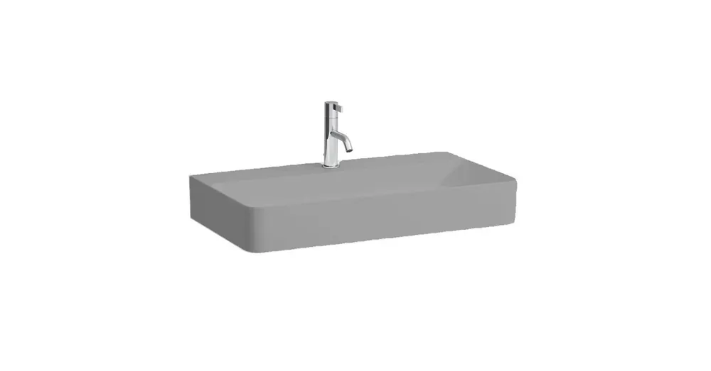 Korlátozott ajánlat LAUFEN VAL Mosdó, túlfolyónyílás nélkül, egy csaplyukkal, Graphite matt H8102857581111
